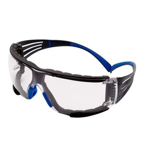 3M™ SecureFit™ 400 Güvenlik Gözlüğü, Mavi/Gri, Köpük İçlik, Scotchgard™ Buğu Önleyici (K&N), Şeffaf